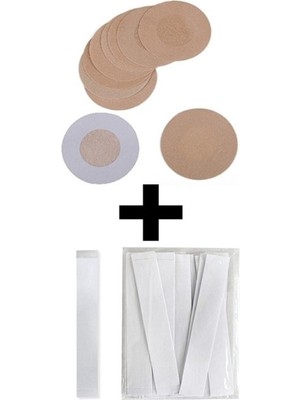 10 Adet Göğüs Ucu Kapatıcı Ped + 10 Adet Dekolte Bandı (vücut Bandı)