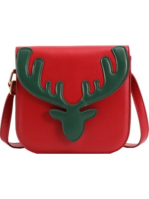 Mushen Yeni Noel Yaratıcı Çanta Kadın Noel Elk Orijinal Omuz Çantası Basit ve Çok Yönlü Crossbody Çanta (Yurt Dışından)