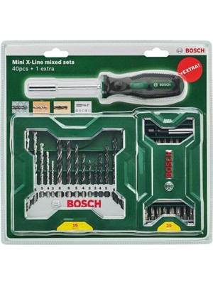 Bosch X-Line 15 Parça Delme & 25 Parça Vidalama Ucu Seti + Tornavida - 2607017655