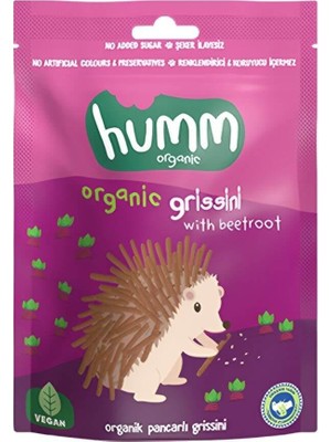 Humm Organic Organik Pancarlı Grissini 55 gr Bebekler İçin Sağlıklı Atıştırmalık Alternatifi