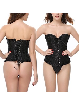 Korse Kadın Bağcıklı Korse Gelin Gotik Victorian Vintage Korse Büstiyer Üstler (Yurt Dışından)