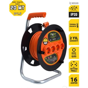 Makaralı Uzatma Kablosu 20 mt 3x1,5 mm Ttr Kablo