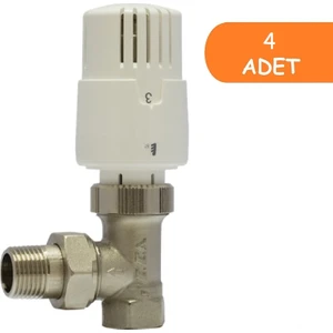 4 Adet Eca Trv4 Termostatik Köşe Radyatör Valfi Petek Vanası 602120755