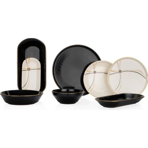Haze Yemek Takımı 55 Parça Siyah