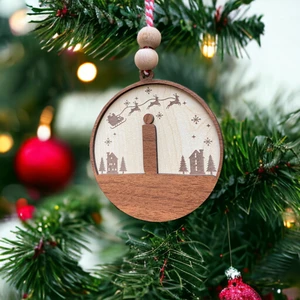 Iskandinav Tarzı İ Harfi Yılbaşı Ağaç Süsü, Kişiselleştirilmiş Minimalist Noel Baba Desenli Çam Ağacı Süsü