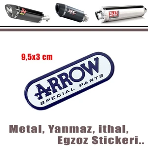 Egzoz Yanmaz Metal Sticker Arrow Beyaz
