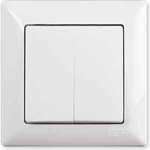 Günsan Elektrik Visage Beyaz Komitatör Ikili Anahtar (Çerçeve Dahil)