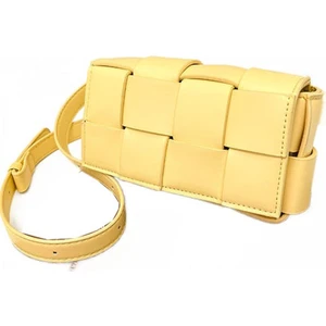 Dokuma Yastık Küçük Kare Çanta, Bayanlar Pu Bel Çantası, Moda Omuz Çantası Çapraz Bag (Yurt Dışından)