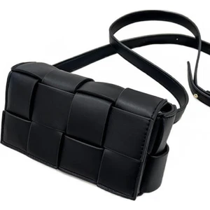 Dokuma Yastık Küçük Kare Çanta, Bayanlar Pu Bel Çantası, Moda Omuz Çantası Çapraz Bag (Yurt Dışından)