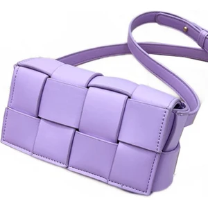 Dokuma Yastık Küçük Kare Çanta, Bayanlar Pu Bel Çantası, Moda Omuz Çantası Çapraz Bag (Yurt Dışından)