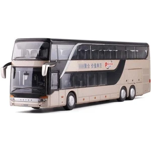 Yüksek Simülasyon 1/32 Alaşım Diecast Çift Katlı Otobüs Ses ve Işık Otobüs (Yurt Dışından)
