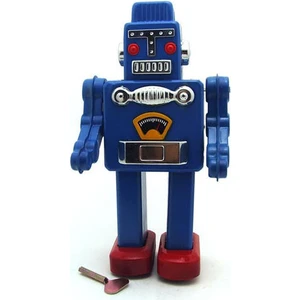 Vintage Retro Robot Teneke Oyuncaklar Klasik Clockwork Wind Up Robot Modeli Koleksiyonu Kalay Oyuncak Yetişkin Çocuklar Için Tahsil Hediye 13X9X23 cm | Rüzgar Up Oyuncaklar (Mavi) (Yurt Dışından)