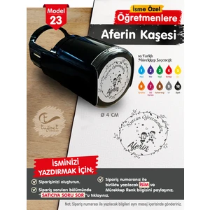 Tuğset Etiket Isme Özel Öğretmenlere Aferin Kaşesi - Aferin Mühürü M23-T666