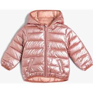 Şişme Mont Kapşonlu Fermuarlı Cep Detaylı