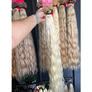 Kuaför Suzan 70 cm 100 Adet (0.6gr) 613 Platin  %100 Doğal Gerçek Insan Saçı Mikro Kaynak Orjinal Saç