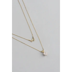 So CHIC Minimal Yıldız Taşlı 18 Ayar Sarı Altın Kaplama 45 cm Gümüş Kolye