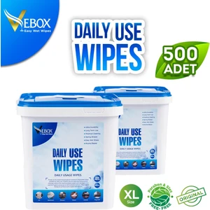Daily Use Wipes Günlük Kulanım Kova Islak Mendil 2'li 500 Yaprak