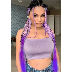 Siyah Üç Renk Ombreli Afrika Örgüsü Zenci Örgüsü Box Braid Sentetik Saç 60CM 100GR