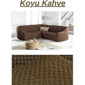 E Bahar Bürümcük Eteksiz L Köşe Koltuk Örtüsü. 7 Kişilik Esnek, Köşe Koltuk Kılıfı. Toplam Uzunluk 550CM