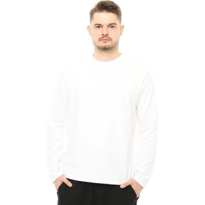 Erkek Bisiklet Yaka Uzun Kollu Regular Fit Basic Tişört Beyaz