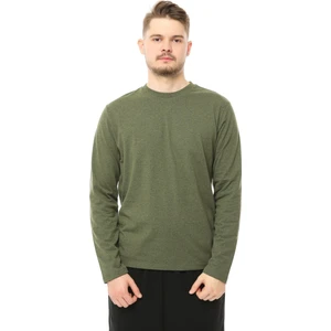 Erkek Bisiklet Yaka Uzun Kollu Regular Fit Basic Tişört Haki