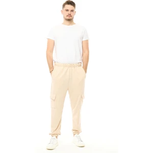 Erkek Kargo Cepli Oversize Jogger Pantolon Bej