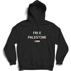 The Fame Free Palestine, Özgür Filistin, Bayrak, With Flag Kapüşonlu Sweatshirt Hoodie