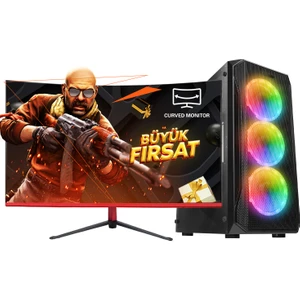 Racer KX10-M I5 12400F 32G Ram 960G SSD GTX1660TI 6g 23.6 Curved Monitör Oyuncu Bilgisayarı