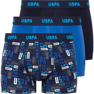 U.S. Polo Assn. Erkek Lacivert-Saks-Baskılı 3'lü Boxer 80509