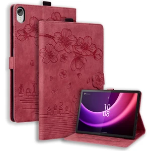 Lenovo Için Kedi Deri Kılıfı P11 TB-J606F (Yurt Dışından)