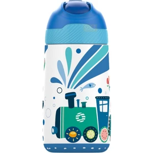 350ML Pipetli Desenli Kulplu 6 Saat Sıcak 12 Saat Soğuk Çelik Termos Matarası