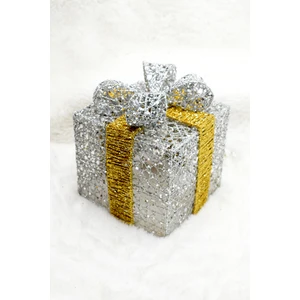 Yılbaşı Çam Ağacı Hediye Paketi Orta Boy Gümüş-Gold 22*22 CM