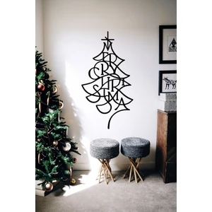 IOA Design Ahşap Duvar Dekoru Tablo - Merry Christmas Ağaç Model 02