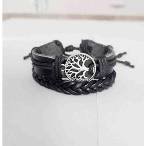 BSN Store Yaşam Ağacı Figürlü 2'li Hakiki Deri Bileklik