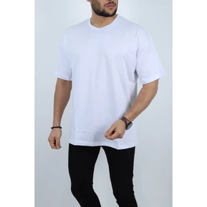 Erkek Basic %100 Pamuklu Bisiklet Yaka Oversize Kısa Kollu T-Shirt