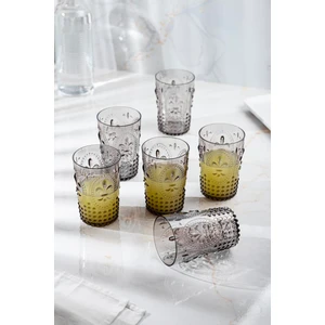 EW's Kitchenware Akrilik Füme 6 Lı Kısa Bardak & Su Meşrubat Kahve Yanı Bardağı 400 ml (Cam Değildir )