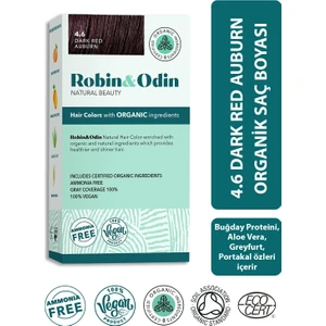 Robin & Odin Organik Amonyaksız Kalıcı Saç Boyası 4.6 Dark Red Auburn/Koyu Kızıl