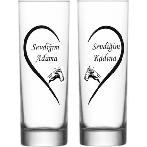 Black Bonds Blackbonds  Baskılı Vodka Votka ve Meşrubat Bardağı 2 Li