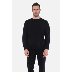 Erkek Üç Iplik Oversize Siyah Sweatshirt - M Ovr-1S