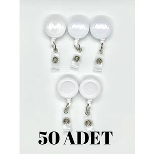50 Adet Beyaz Plastik Yoyo Kart Tutucu