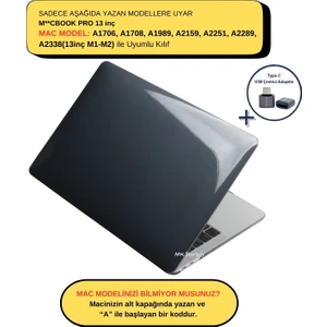 Macbook Pro Kılıf 13 inç M1-M2 A1706-08 A1989 A2159 A2251 A2289 A2338 ile Uyumlu Kristal