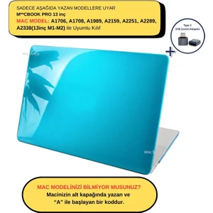 Macbook Pro Kılıf 13 inç M1-M2 A1706-08 A1989 A2159 A2251 A2289 A2338 ile Uyumlu Kristal