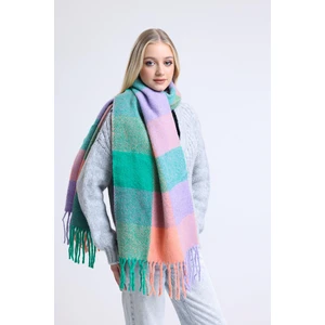 Saria Moda Kare Desen Kadın Omuz Şalı 45x200