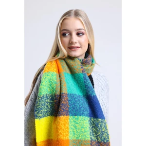 Saria Moda Kare Desen Kadın Omuz Şalı 70X180