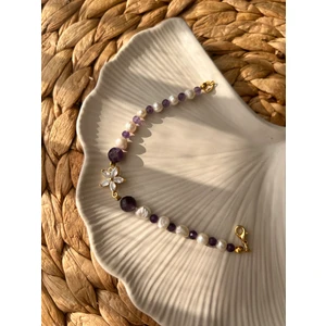 Ametist - İnci Bileklik