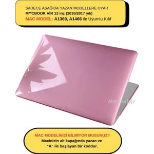 Macbook Air Kılıf 13 inç Parlak Kristal (Eski USB'li Model 2010-2017) A1369 A1466 ile Uyumlu