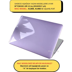 Macbook Air Kılıf 13 inç Parlak Kristal (Eski USB'li Model 2010-2017) A1369 A1466 ile Uyumlu