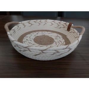 Home Decors By Özlem Hasır Sepet Düzenleyici Dekorasyon Organizer Ekru&hasır - 27X6 cm