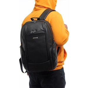 Sırt Çantası Unisex Suni Deri Laptop Bölmeli Outdoor Gezi Spor Sırt Çantası 43X28X15 cm Siyah Renk…