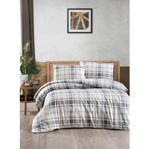 Menderes Home Cotton Collection Flanel Tek Kişilik Nevresim Takımı 1394 Gray Natur